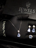 Premium Crystal Jewelry Set with Necklace, Earrings, Ring & Bracelet