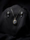 Elegant Sapphire & Diamond-Style Jewelry Set – Necklace & Earrings