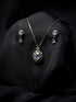 Elegant Sapphire & Diamond-Style Jewelry Set – Necklace & Earrings