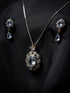 Elegant Sapphire & Diamond-Style Jewelry Set – Necklace & Earrings