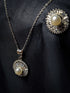 Silver and Pearl Halo Jewelry Set for Women