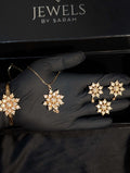 Gold Snowflake Crystal Jewelry Set for Women
