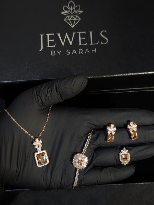 Amber Radiance Luxury Jewelry Set (4 pieces Box)