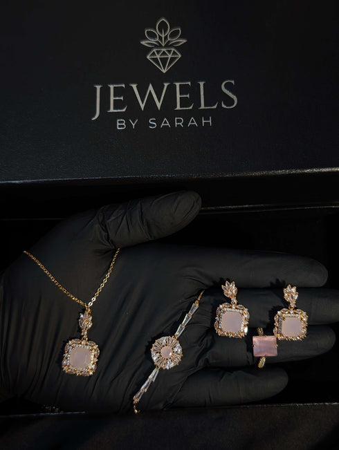 Blush Radiance Pink Stone Jewelry Set