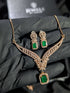 Imperial Emerald Zircon Necklace Set – Rose Gold Plated Luxury Jewellery