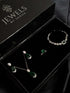 Emerald Green Zircon Complete Gift Set – Silver Plated (4-Piece Collection)
