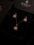 Blush Pink Square Zircon 2-Piece Set – Rose Gold Plated (Necklace & Earrings)