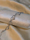 Silver Plated Heart Link Bracelet with Glowing White Moonstone Cat's Eye Stones - Artificial Jewellery Pakistan
