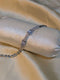 Silver Plated Bracelet with Two Emerald Cut Zircons and Double Row Pave Setting - Luxury Artificial Jewellery Pakistan