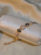 Gold Plated Bracelet with Mixed Pave American Diamonds and Polished Gold Beads - Luxury Artificial Jewellery Pakistan