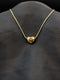 Gold-plated stainless steel puffed heart slider necklace on a tarnish-resistant snake chain.