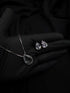 Clear crystal teardrop necklace set with diamond-like shine.