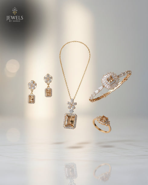 Amber Radiance Luxury Jewelry Set (4 pieces Box)