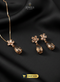 Champagne gold stone floral necklace set for Pakistani weddings.