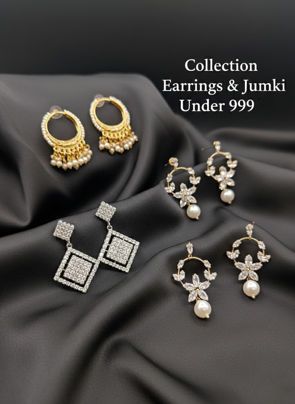 Earrings & Jhumkas Under 999 | Affordable Crystal & Ethnic Jewelry